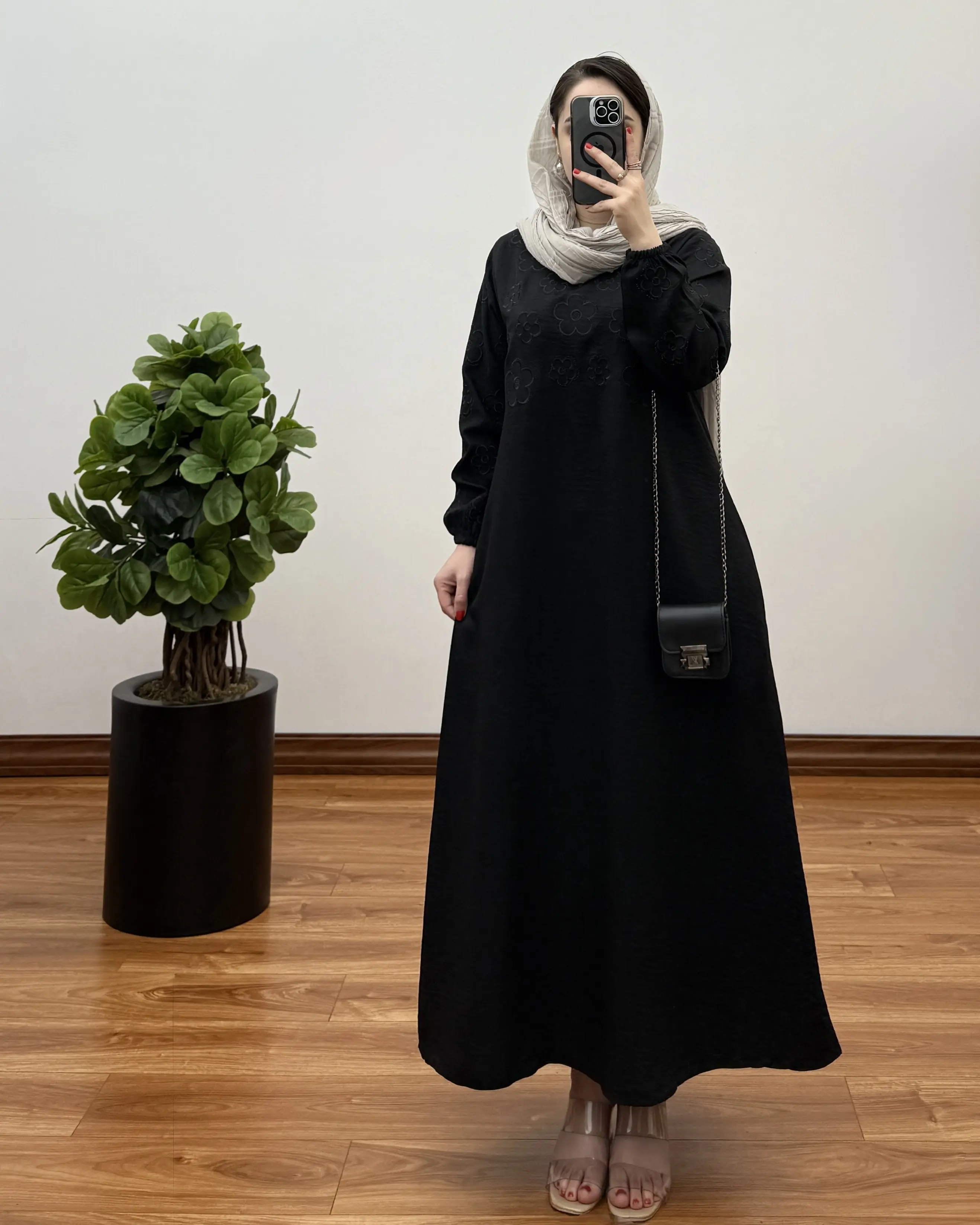 پیراهن مانتویی شانتون بلند مدل نگین